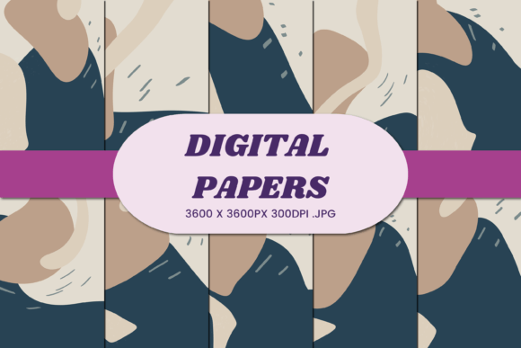 Abstract Brown Green 3 Digital Paper
