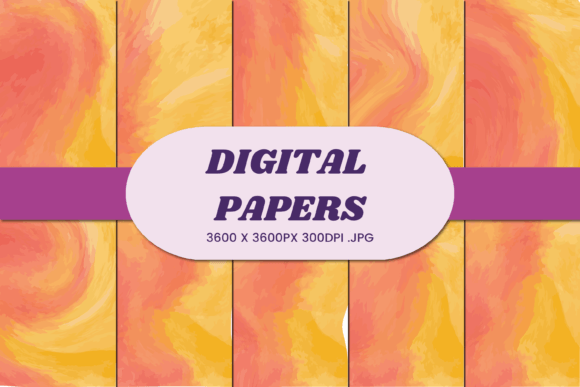 Abstract Orange Yellow 8 Digital Paper