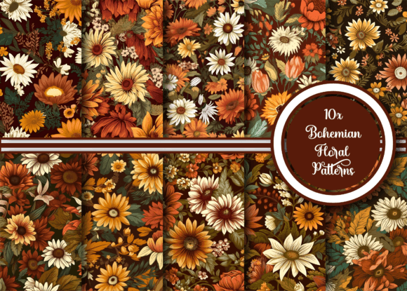 Bohemian Floral Patterns Collection