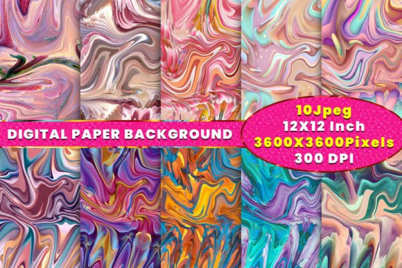 Liquid Marble Digital Paper Marble Print