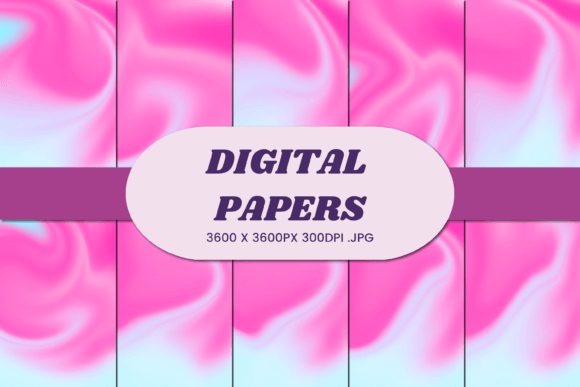 Pink Blue Unicorn Liquid 1 Digital Paper