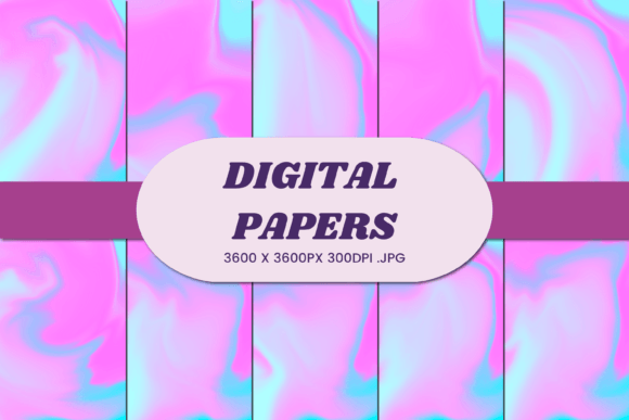 Pink Blue Unicorn Liquid 8 Digital Paper Evaluation