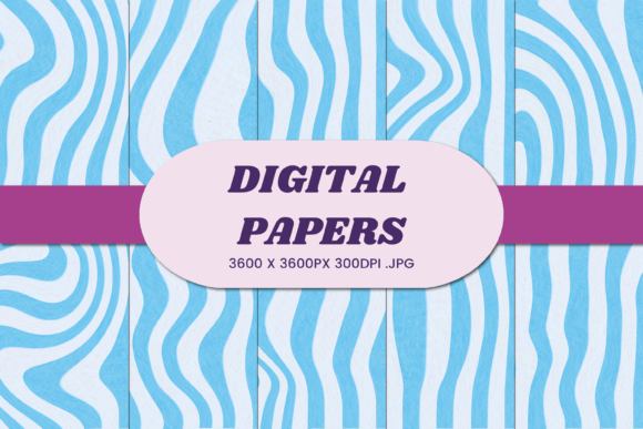 Retro Groovy Blue 2 Digital Paper